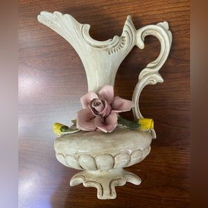 Vintage Italian Capodimonte vase jug decor made in Italy